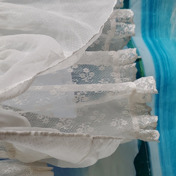 Korirl trim lace hooded Cover up Kimono women's size L - Picture 3 of 5